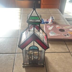 Red and Green Lantern with Church Accents